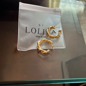 Gold Twist Hoop Earrings